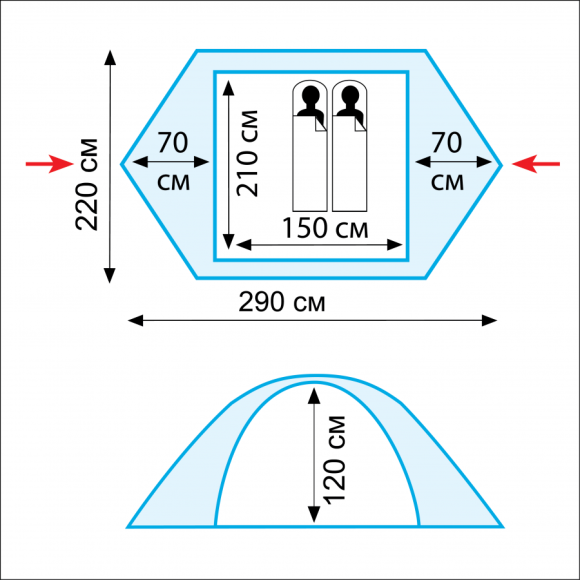 Tramp палатка Nishe 2 (V2) (зеленый), TRT-53