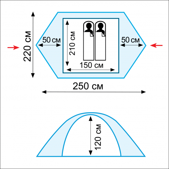 Tramp палатка Scout 2 (V2) (зеленый), TRT-55
