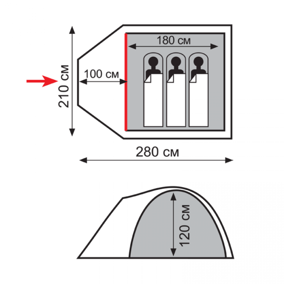 Totem палатка Indi 3 (V2) (зеленый), 4743131055124