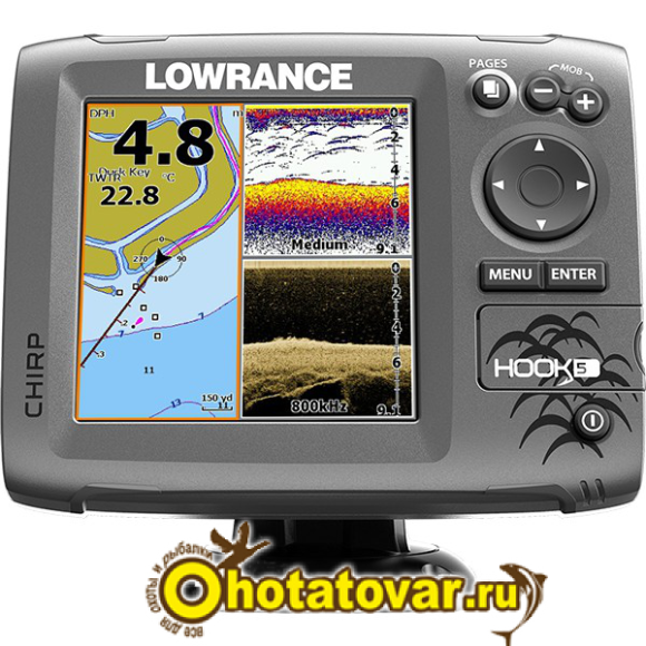Эхолот LOWRANCE Hook-5 Mid/High/DownScan, 000-12656-001