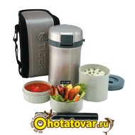 Термос для еды с контейнерами Tiger LWU-B200 Warm Silver, LWU-B200 SE