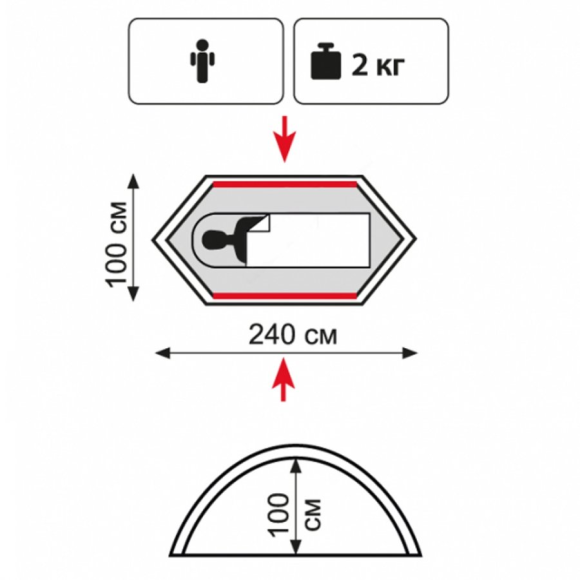 Tramp Lite одноместная палатка Hurricane1 (зелёный)