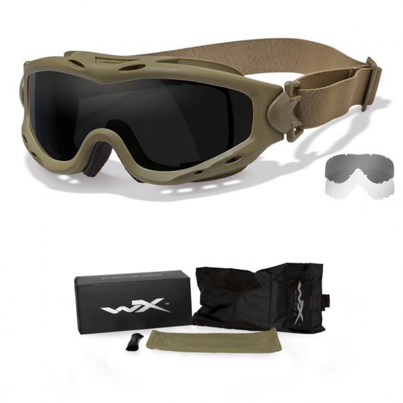 Тактическая маска-очки для стрельбы с баллистической защитой WILEYX Spear Matte Tan (Grey-Clear)