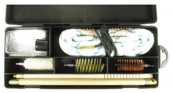 Набор для чистки, кал.12, дерев.шомпол + гибкий шомпол + масленка (пластик.коробка) (24 шт./уп.), B-300