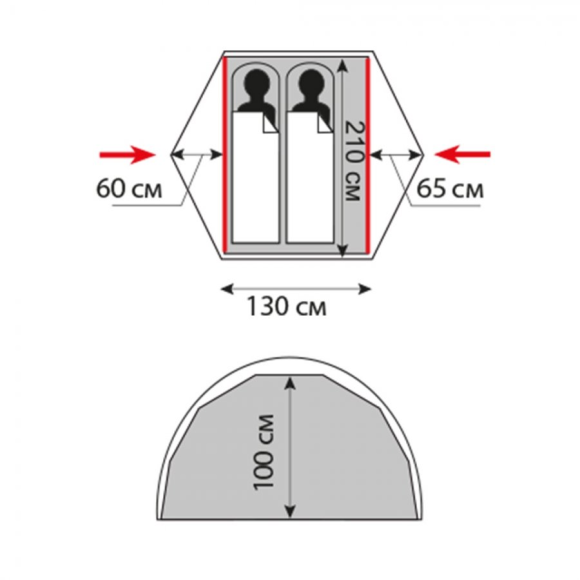 Tramp палатка Cloud 2 Si (dark green)