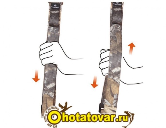 Ремень для ружья Vanguard нейлоновый с антабками, камуфляжный, HUGGER 310ZBR