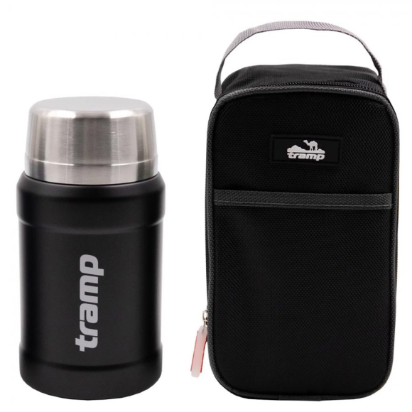 Tramp Термос с широким горлом 0.8 л с сумкой, черный, TRC-132-9009