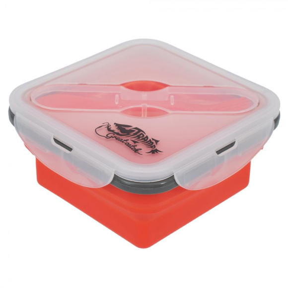 Контейнер силиконовый с ловилкой 400 мл Tramp терракотовый, TRC-090