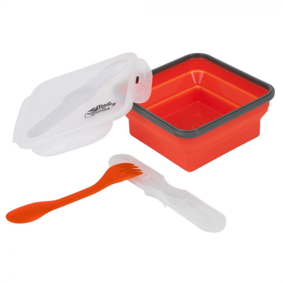 Контейнер силиконовый с ловилкой 400 мл Tramp терракотовый, TRC-090