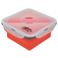 Контейнер силиконовый с ловилкой 1000 мл Tramp терракотовый, TRC-090