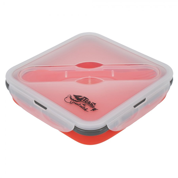 Контейнер силиконовый с ловилкой 1000 мл Tramp терракотовый, TRC-090