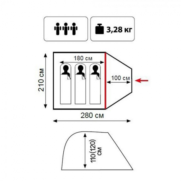 Туристическая палатка Tramp Lite Fly 3 (Песочный)