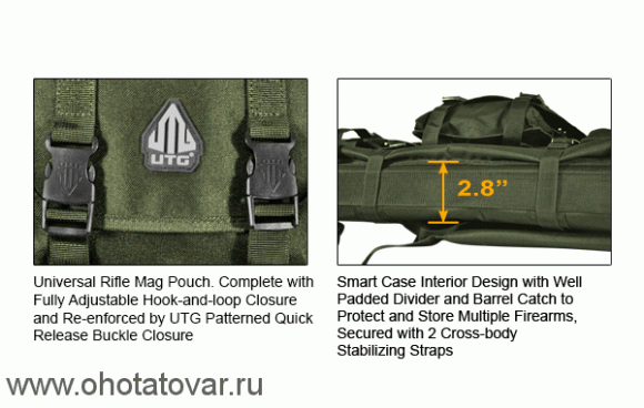 Тактический чехол-рюкзак Leapers UTG, 107 см, зеленый OD Green, PVC-RC42G-A
