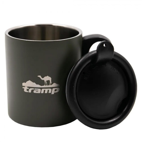 Tramp термокружка с поилкой и защёлкой 350 мл оливковый, TRC-037