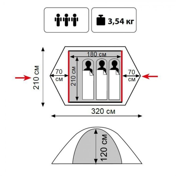 Туристическая палатка Tramp Lite Tourist 3 (Песочный)