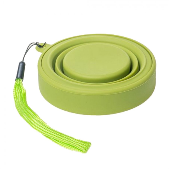 Tramp Стакан силиконовый складной с крышкой, оливковый, TRC-037