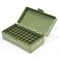Кейс пластиковый (зеленый) Megaline на 50 патронов калибра 9мм, 550/1000
