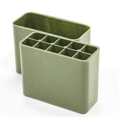 Кейс пластиковый (зеленый) на 10 патронов большого калибра, 550/S010