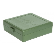 Кейс пластиковый (зеленый) на 100 патронов калибра 9мм, Megaline, 550/1000-100