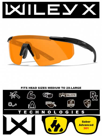 Тактические очки для стрельбы с баллистической защитой WILEYX Saber Advanced Matte Black (Rust)