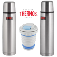 Термос для напитков THERMOS FBB-1000B SBK 1л, нерж.сталь, стальной, 853240