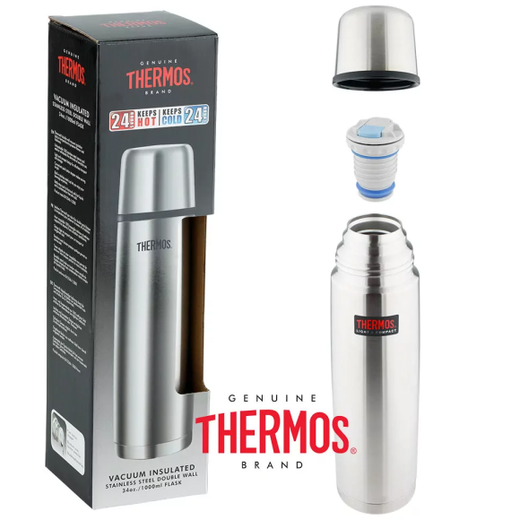 Термос для напитков THERMOS FBB-1000B SBK 1л, нерж.сталь, стальной, 853240