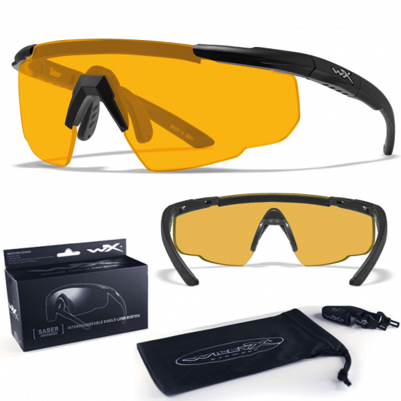 Тактические очки для стрельбы с баллистической защитой WILEYX Saber Advanced Matte Black (Clear-Grey-Rust)