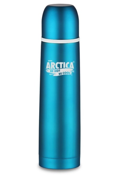 Термос "Арктика" с узким горлом 103-500К бирюзовый с кнопкой, 0.5 л, 103-500К бирюзовый