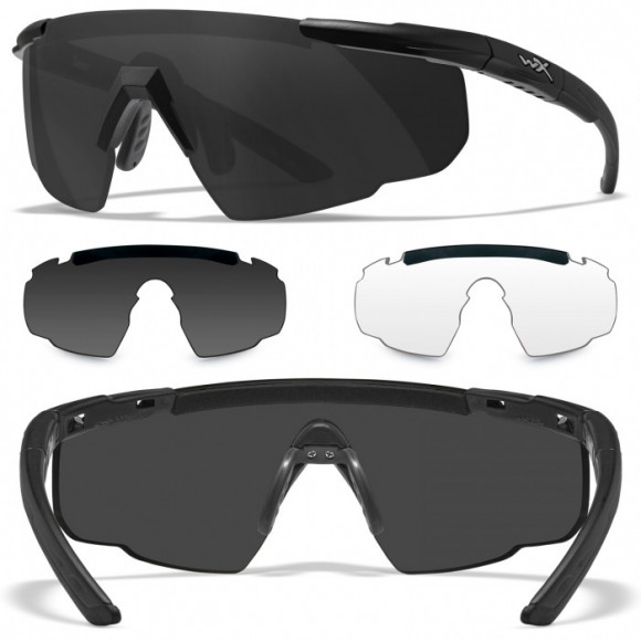 Тактические очки для стрельбы с баллистической защитой WILEYX Saber Advanced Matte Black (Clear-Grey)