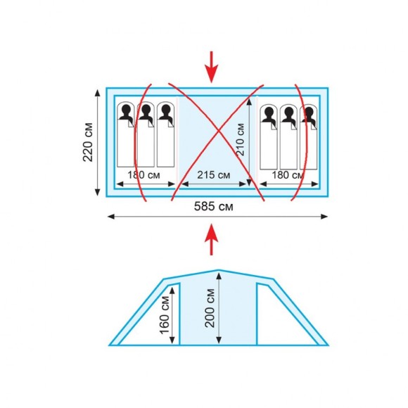 Кемпинговая палатка Tramp Brest 6 V2, TRT-83