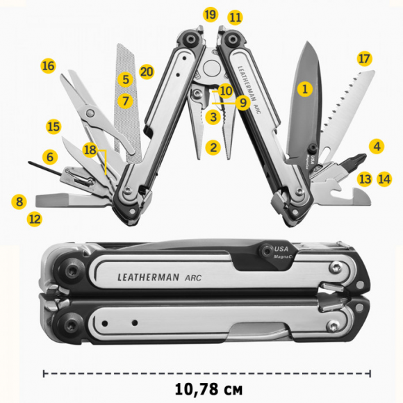 Мультитул с плоскогубцами и инструментами LEATHERMAN ARC