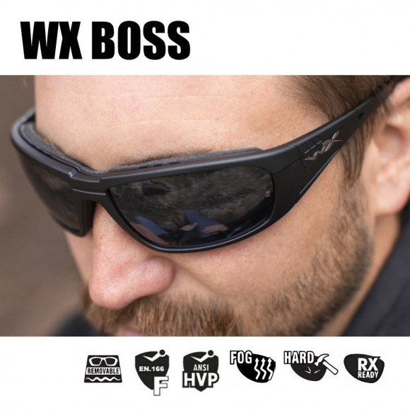 Защитные очки Wiley X Boss Matte Black (Silver Flash)