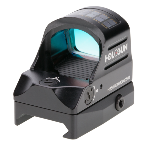 Коллиматор Holosun ELITE micro открытый, солн.бат., точка/круг/круг-точка 2/32МОА, подсв.12(+NV) GREEN, титан, 75г