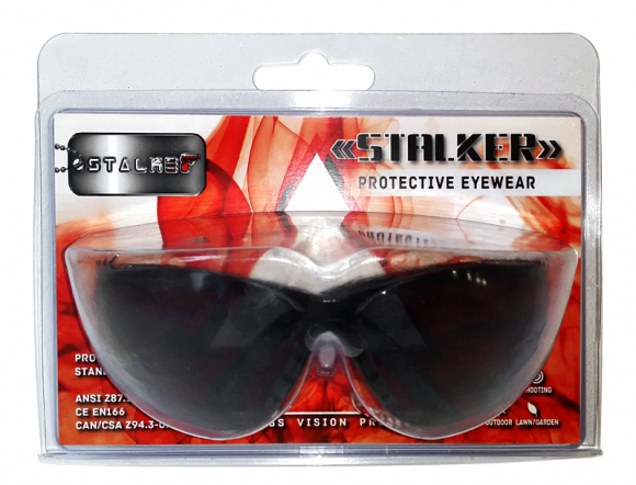 Очки стрелковые "Stalker" защитные, цвет - чёрные, материал - поликарбонат, светопропускаемость 23%, блистер, ST-23В