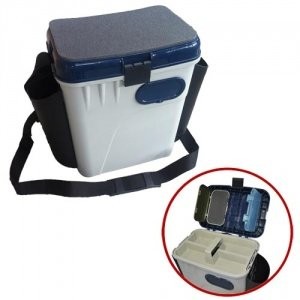 Ящик рыболовный зимний Salmo 2-х ярус. пласт. с карманами 33.5х23.5х39см, 1870-K