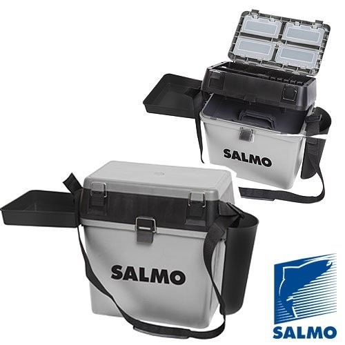Ящик рыболовный зимний Salmo 2-х ярус.(из 5-ти частей) пласт. 39.5x24.5x38см сер., 2075