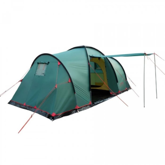Tramp двухкомнатная палатка Brest 4 V2 (Зеленый), TRT-82