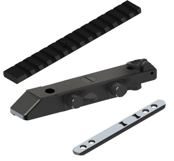 Комплект на Browning BAR: кронштейн-моноблок MQ-14, планка Weaver AMW-15, основание-база AMBS-BARII, SET-MQ14-BARII-W