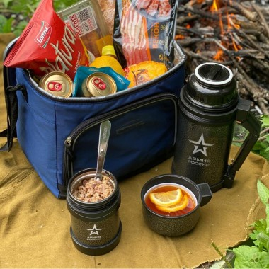 Термос универсальный АРМИЯ РОССИИ (THERMOS) "Армейский" нерж.сталь, 1,8л, серый, 646064