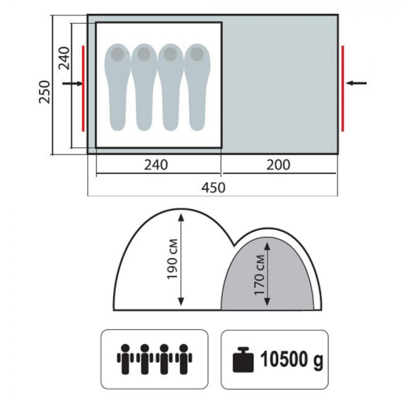 Tramp палатка Sphinx 4 V2 (Зеленый), TRT-88