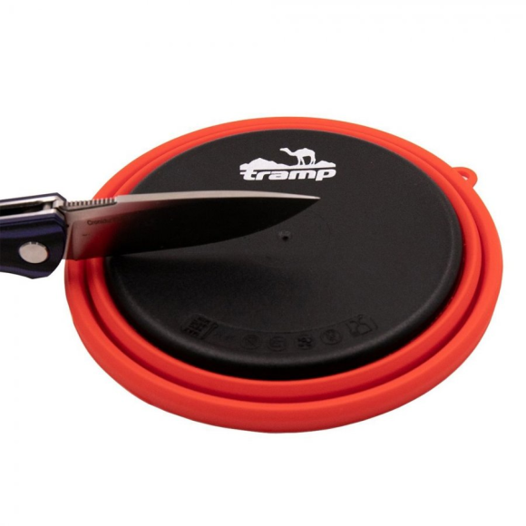 Tramp Тарелка силиконовая с пластиковым дном 550 мл, терракотовый, TRC-090