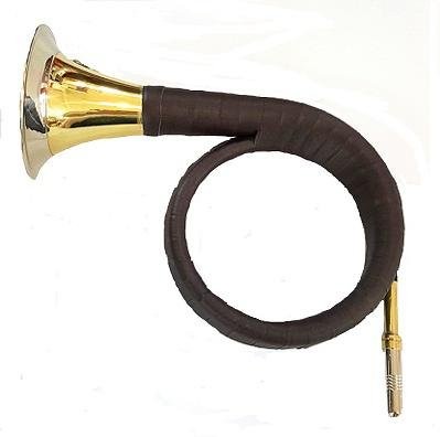 Валторна латунь с кожаной отделкой (рог витой), цвет тёмно-коричневый, FRHORNBR (KHH301A)