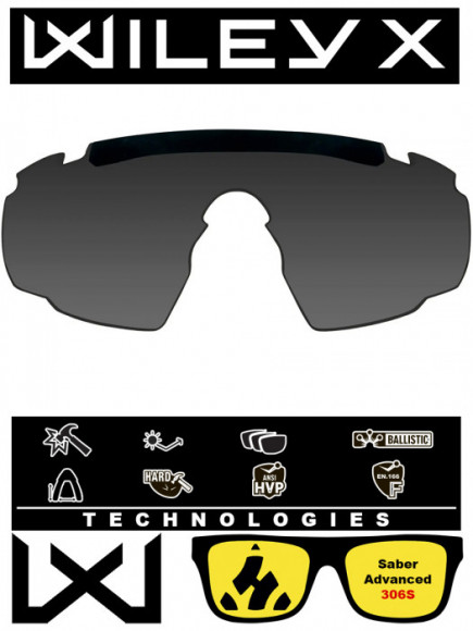 Сменная серая линза для очков WILEYX Saber Advanced Lens Grey