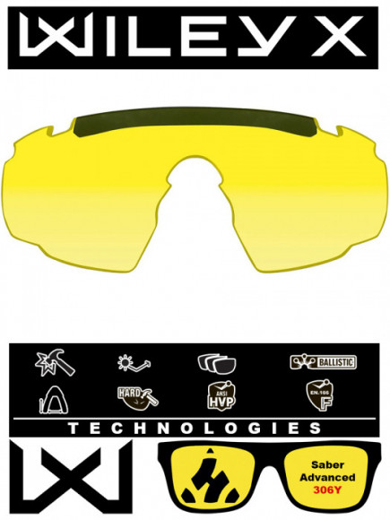 Сменная жёлтая линза для очков WILEYX Saber Advanced Lens Yellow