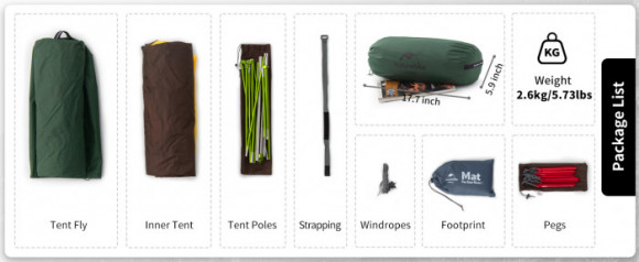 Палатка NATUREHIKE Star River 2 Ultralight, 2 местная, зеленая