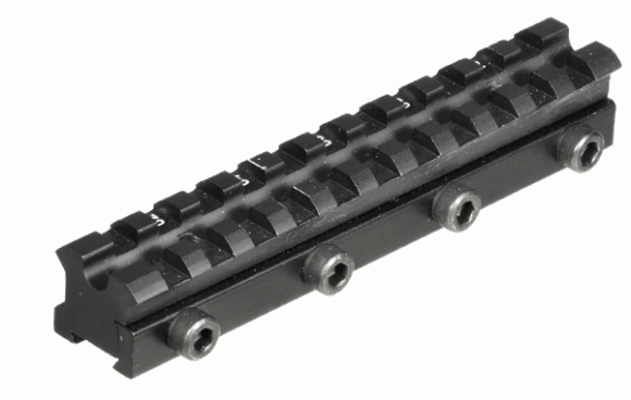 Кронштейн UTG Weaver для призмы 9-11мм с наклоном, 2 упора отдачи и 4 прижимных винта, алюминий, 107гр. 100 шт./уп., MNT-DNT06