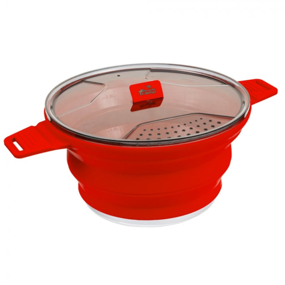 Котелок складной силиконовый Tramp 2,5 л терракотовый, TRC-037
