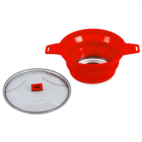 Котелок складной силиконовый Tramp 2,5 л терракотовый, TRC-037