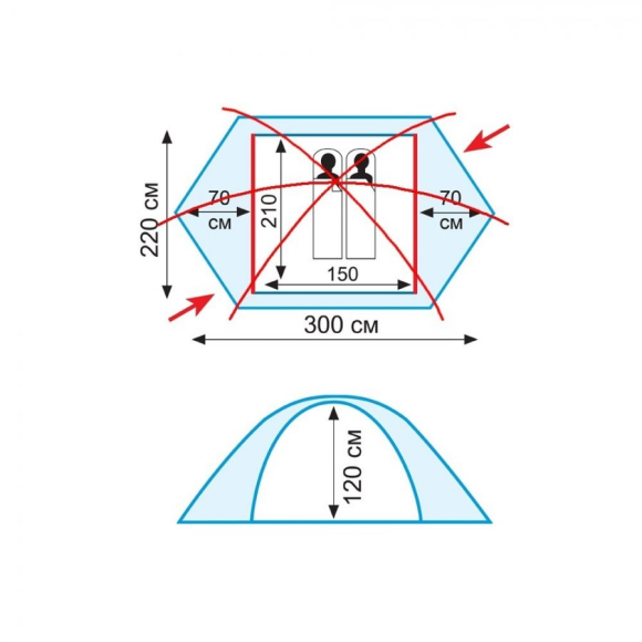 Tramp палатка Rock 2 (V2) (серый), TRT-27-grey