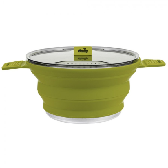 Котелок складной силиконовый Tramp 2,5 л оливковый, TRC-037